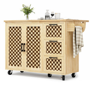 Isola cucina scacchi - Xylo - 120x45x92cm legno 3 cassetti