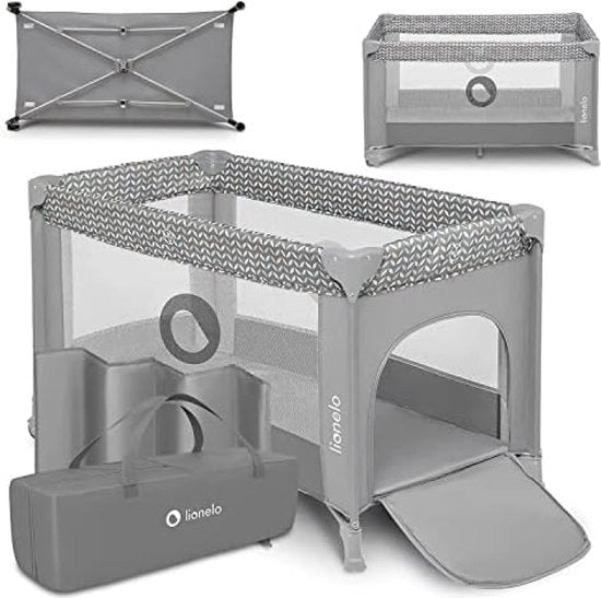 Letto da viaggio pieghevole con materasso, da 0 a 3 anni/15 kg, cassetti per bambini e neonati con ingresso laterale, pareti in rete trasparenti, zaino, ruote, sistema di sicurezza LockGuard