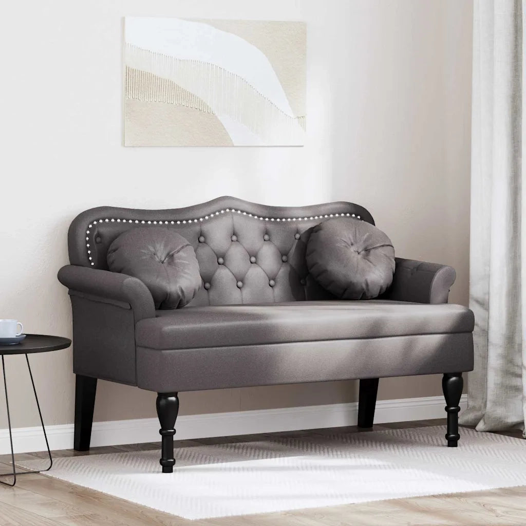 Panca Chesterfield Grigio 120,5 x 65 x 75 cm Pelle Sintetica CFW7945981