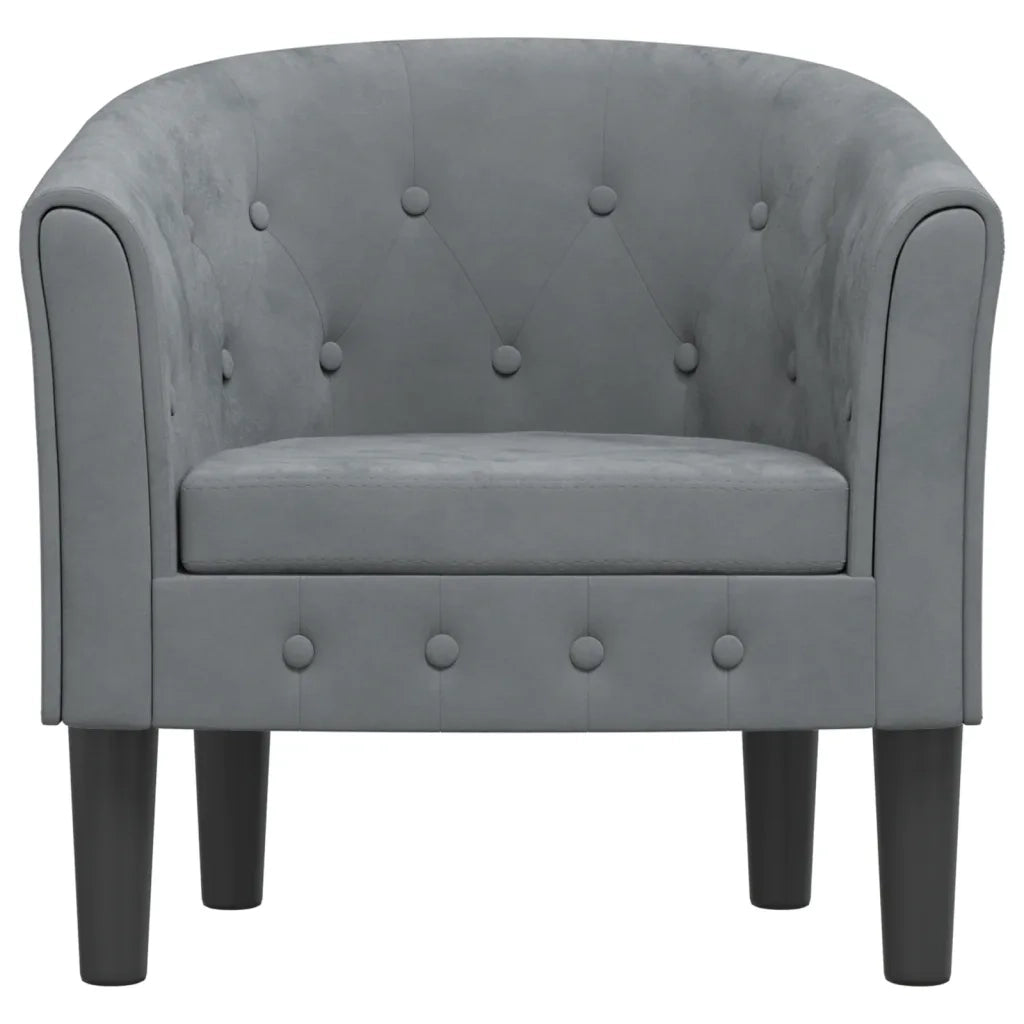 Divano Sedia-Poltrona Cabriolet Grigio Scuro in Velluto 695366