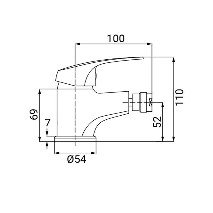 Rubinetto bidet serie punto cromato