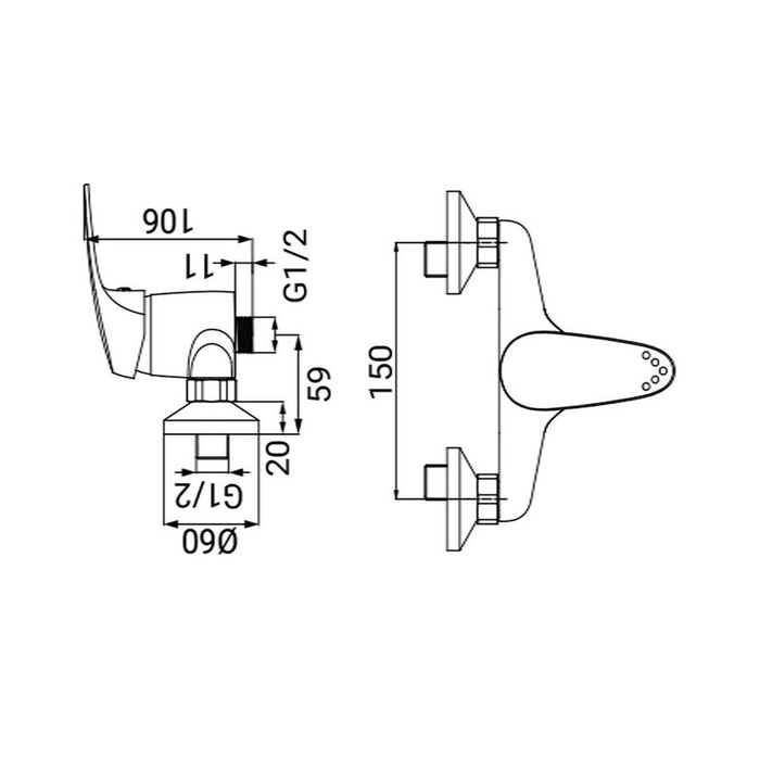 Rubinetto esterno doccia serie punto