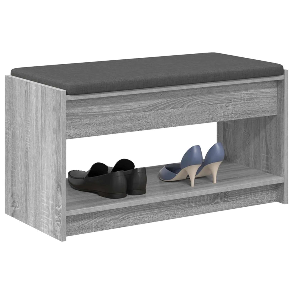 Panca per ingresso con cuscino Sonoma grigia 83 x 38 x 45 cm 891581