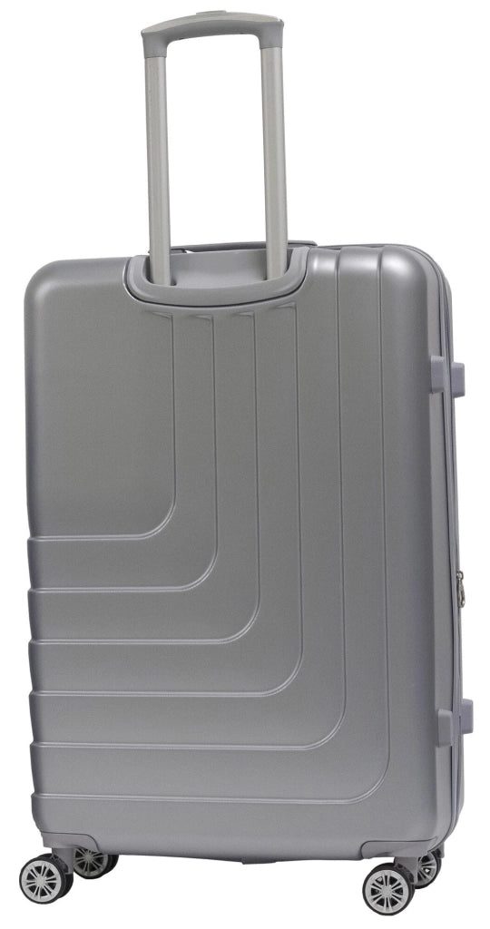 Trolley Valigia Grande Rigida in ABS 4 Ruote TSA Ravizzoni Titanio Silver