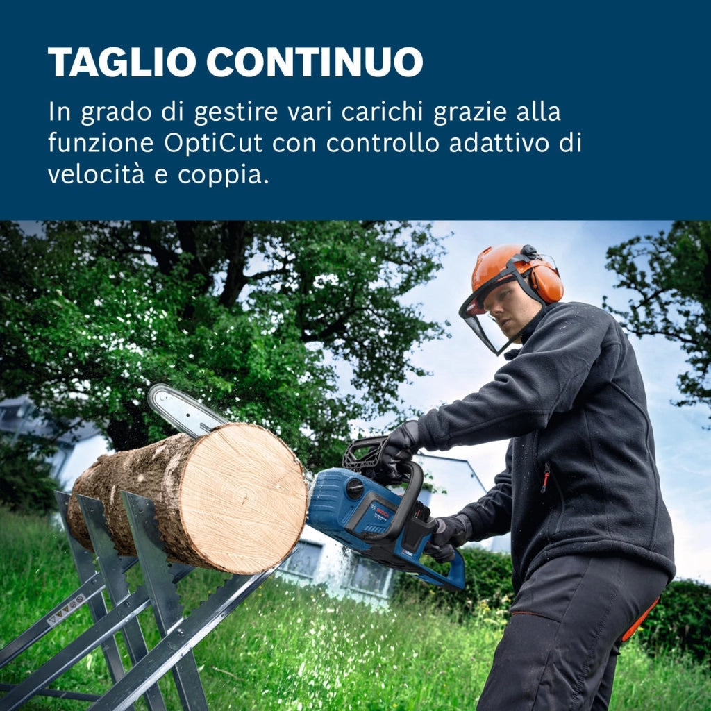 Bosch Professional 18V System Sega a catena GKE 18V-40 (barra da 40 cm, motore brushless con tecnologia BITURBO, incl. chiave, copricatena, senza batteria)