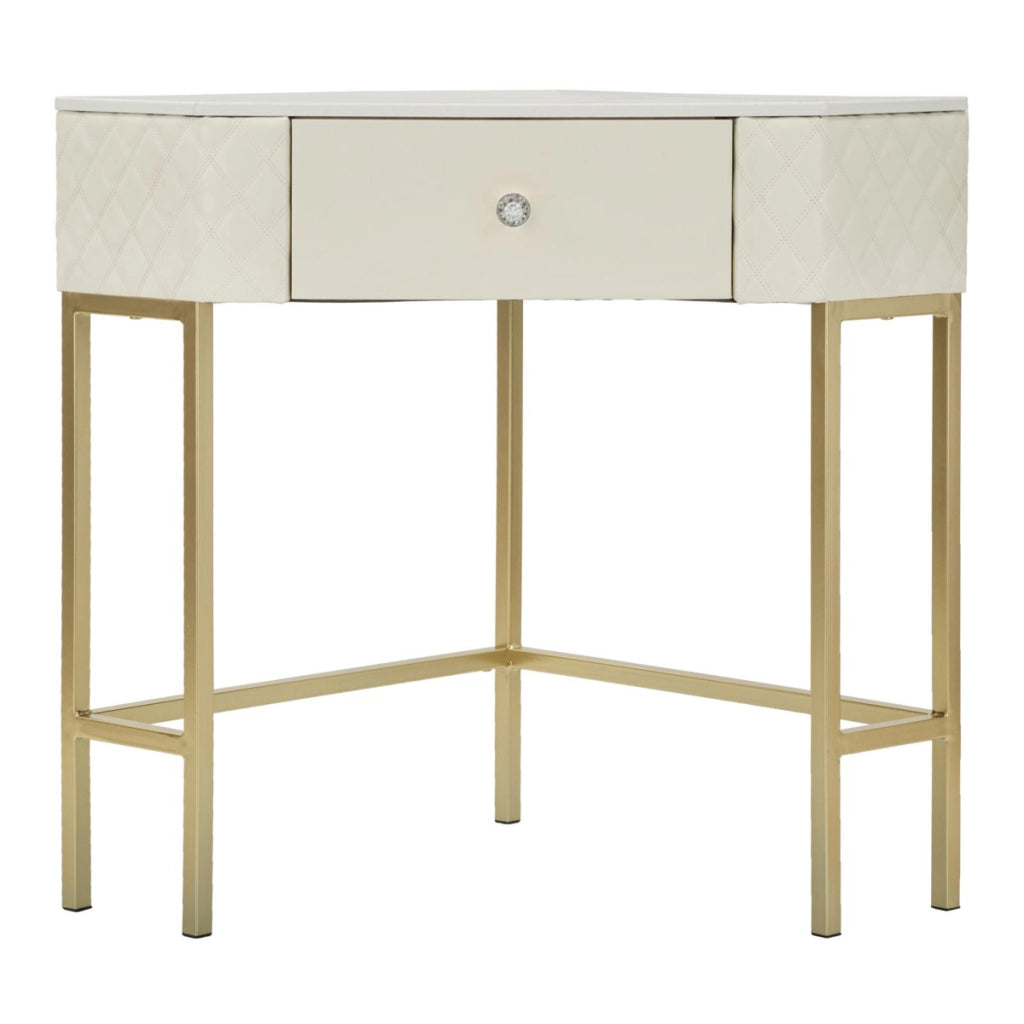 Tavolo Consolle VKH608, Bianco, Legno, 84,5x60x77 cm