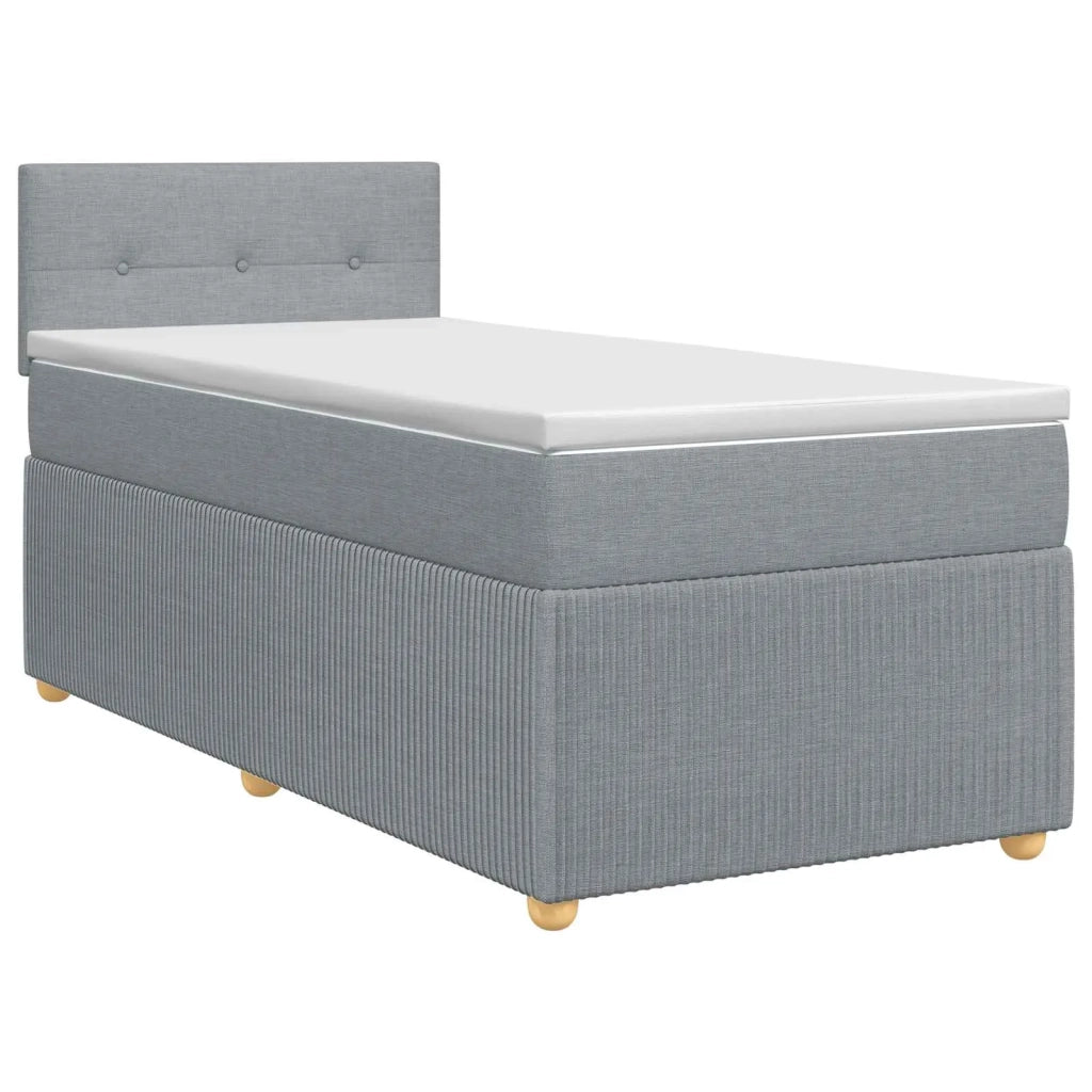 Letto box spring con materasso Grigio Chiaro 100 x 200 cm 3451398