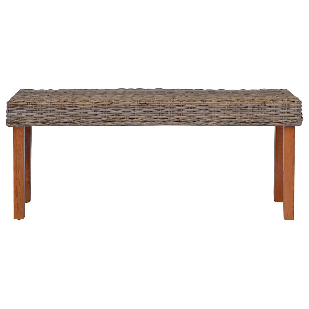 Panca 110 cm in Rattan Naturale Kubu e Massello di Mango cod mxl 41013