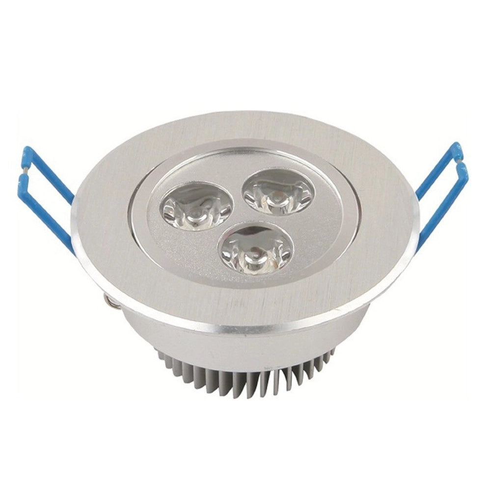 Trade Shop - Faretto A Led Da 3 Watt Da Incasso A Molla Con Alette Luce Fredda -