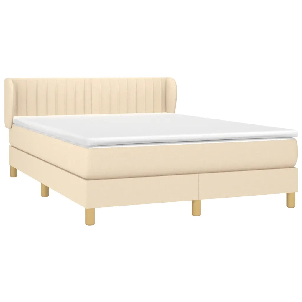 Giroletto a Molle con Materasso Crema 140x200 cm in Tessuto