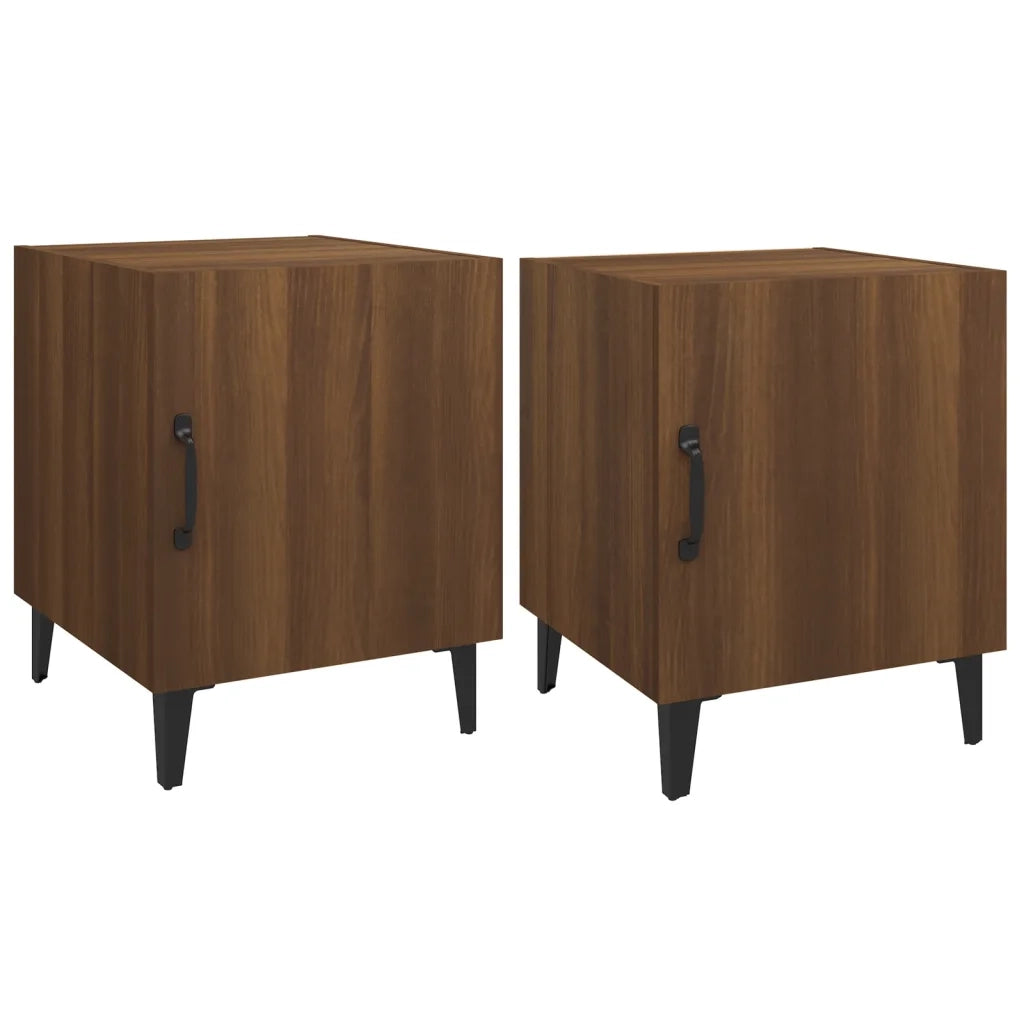 Comodini 2 pz Rovere Marrone in Legno Multistrato cod mxl 30174