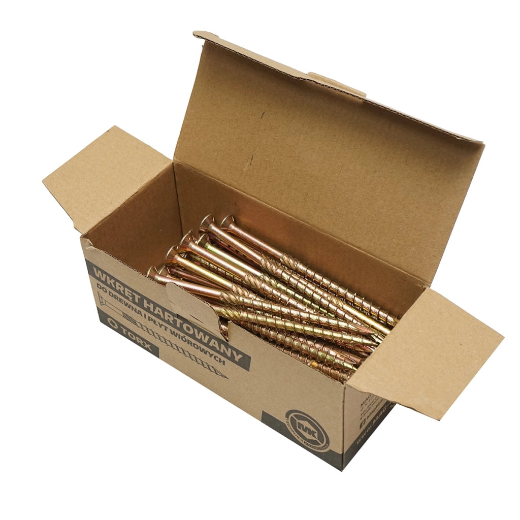 Vite autofilettante per legno 8x140mm tipo torx TX40, testa svasata 50 pz/scatola