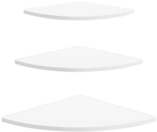 Set di angoli da 3 - Pannelli angolari - Pannelli di archiviazione fluttuanti - PVC - Stile moderno - Bianco