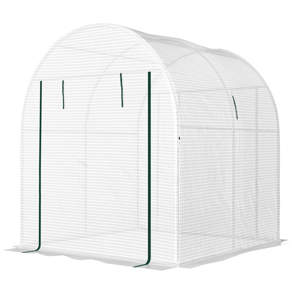 Serra da Giardino in Acciaio e PE ¨C Zephmum ¨C 1.8x1.8x2 m Bianco