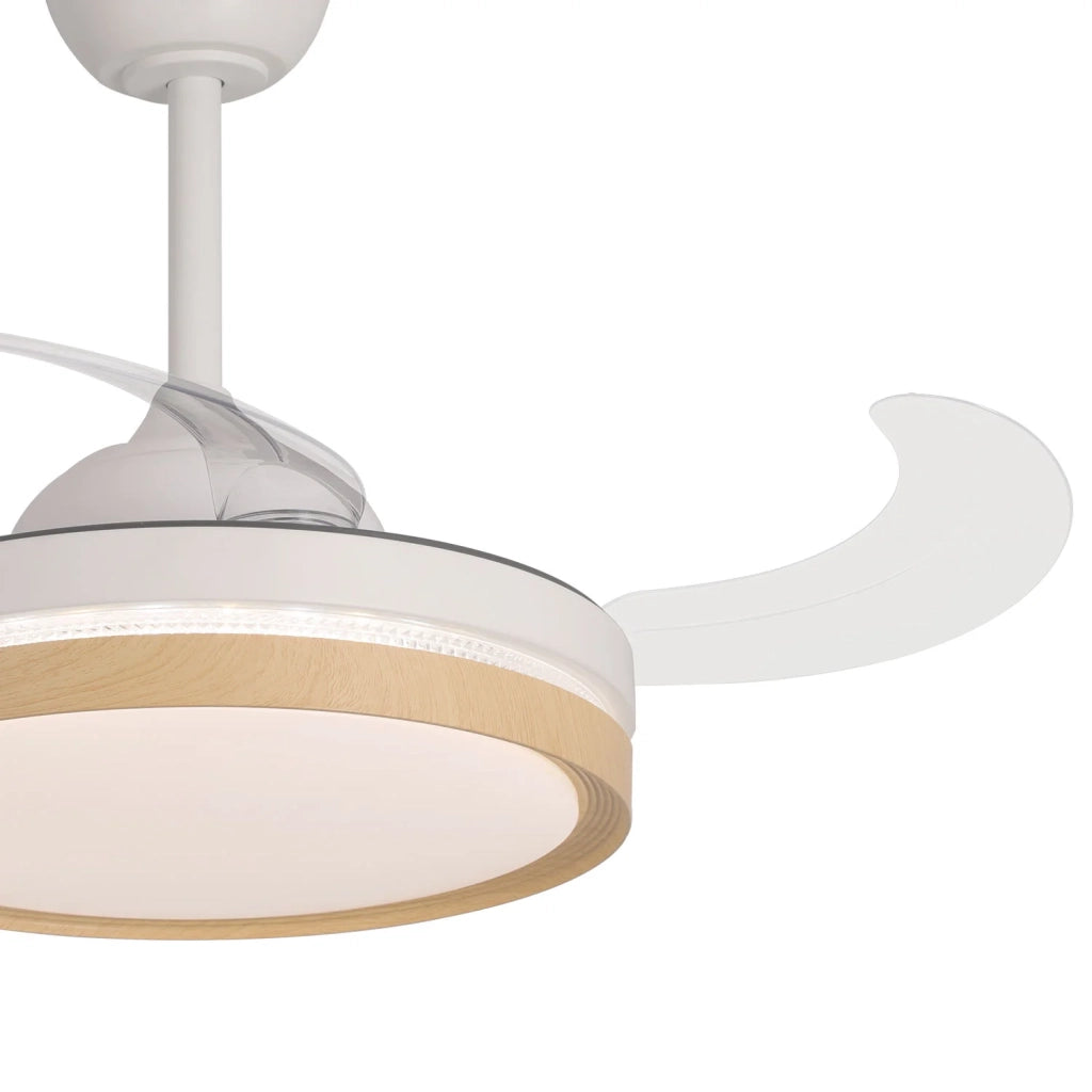LÚZETE - VENTILATORE DA SOFFITTO LED 38W REGOLABILE 4 PALE PIEGHEVOLI TUCSON