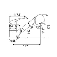 Rubinetto lavello monoforo con doccia estraibile bianco