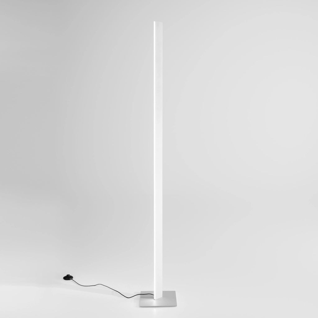 Lampada da Terra Eartha P/T in Alluminio Bianco Opaco, LED Integrato 30W, 1520lm, Dimmerabile a Pedale, Luce Diretta 120°, Design Moderno - Gealuce