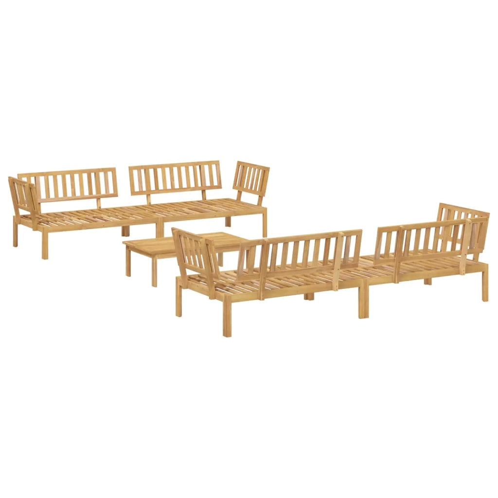 Set di divani con cuscino 5 pcs Beige Legno di Acacia Massello 3418467