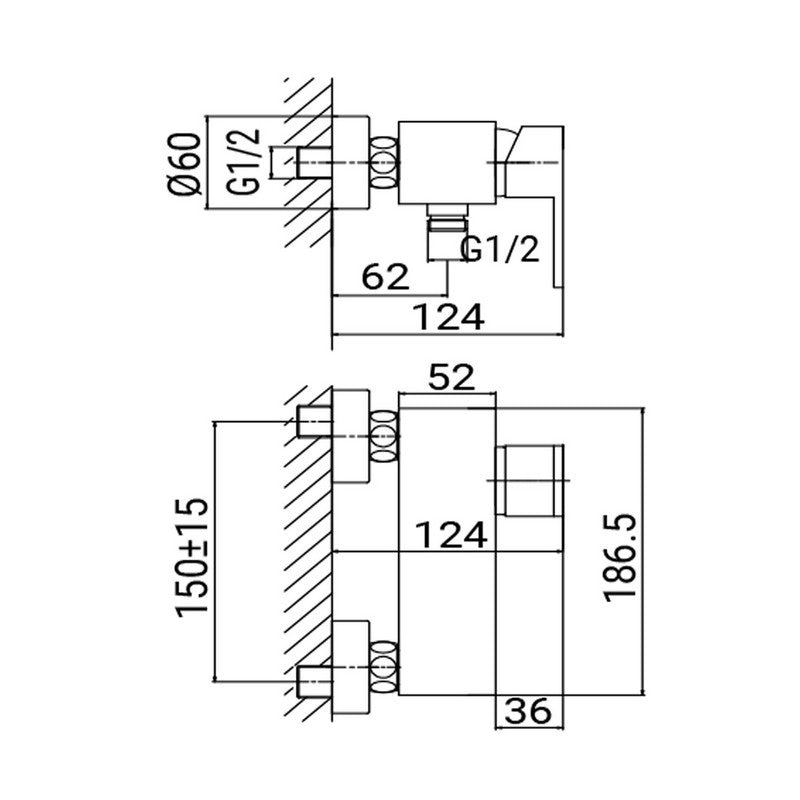 Rubinetto esterno doccia serie esse2