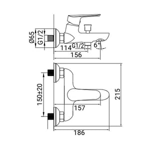 Rubinetto vasca finitura cromata, serie vera