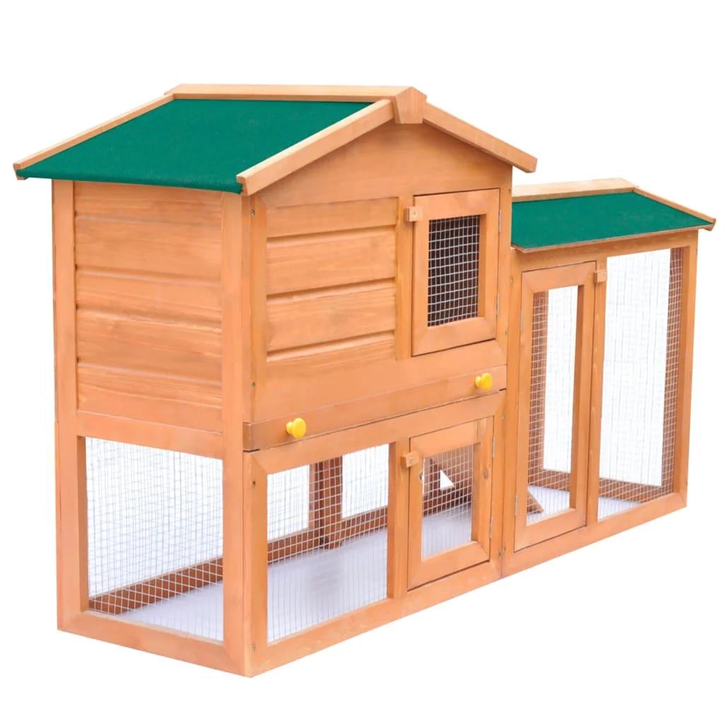 Grande conigliera da esterno 140 x 46 x 85 cm per piccoli animali in legno 02_0000622