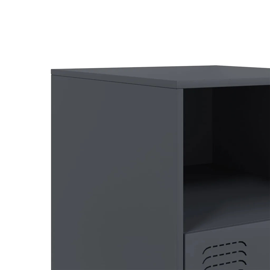 Comodino Antracite 34,5x39x44 cm in Acciaio 841755
