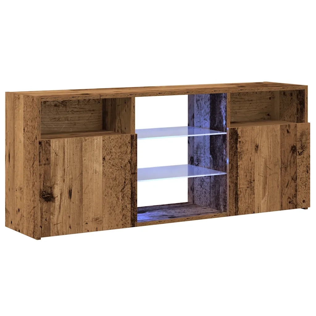 Mobile Porta TV con LED Legno Antico 120x30x50 cm Multistrato 856351
