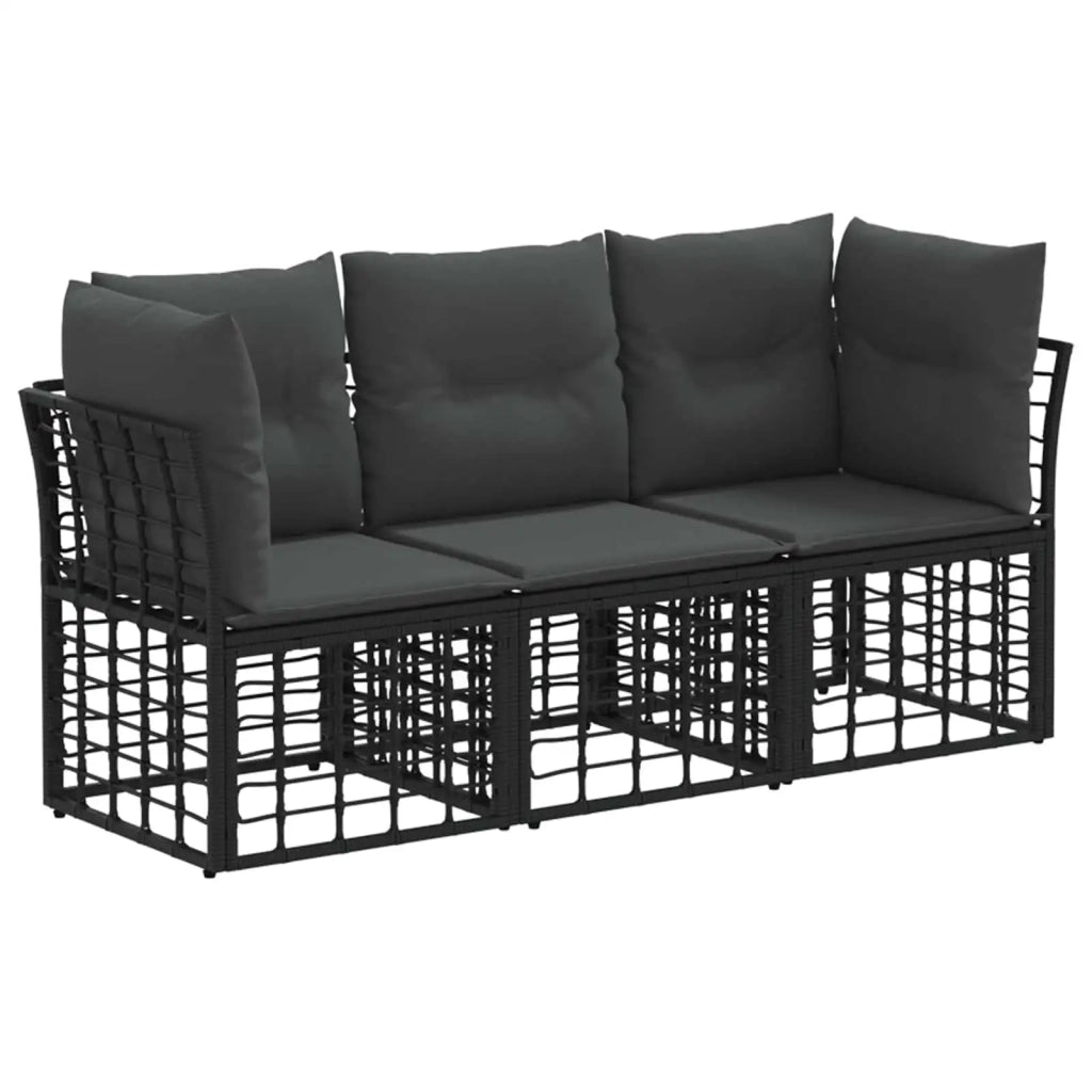 Set di divani da esterno Nero Poliestere 3437405