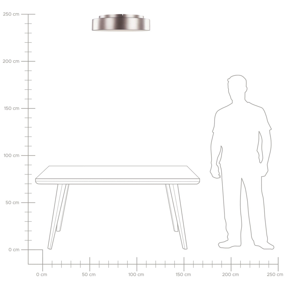 Plafoniera Marrone Chiaro Materiale Sintetico Acciaio Luci LED Integrate Forma Rotonda Decorativa Illuminazione Moderna