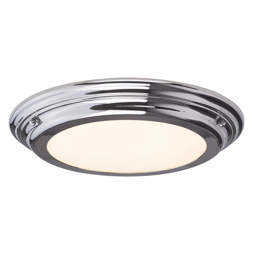 Plafoniera bagno tonda 36,1cm LED 25W cromo Welland