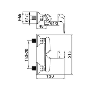 Rubinetto esterno doccia cromato - serie livina