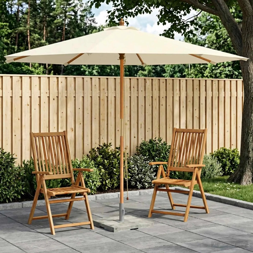 Ombrello da giardino Ø 300 x 248 cm Legno di Eucalipto Massello 42041406