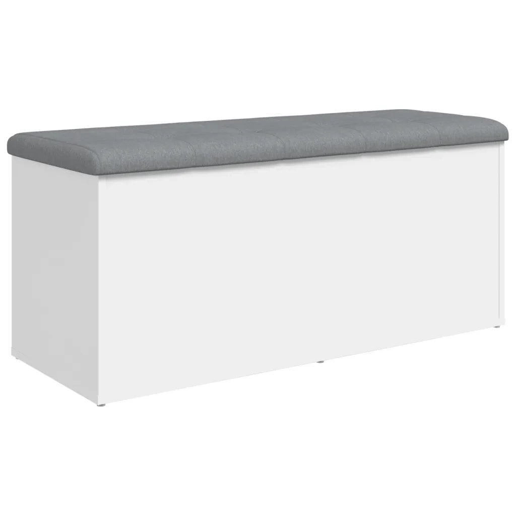 Panca contenitore bianca 102x42x45 cm in legno ingegnerizzato