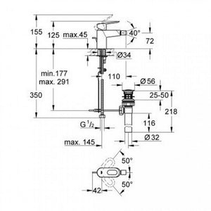 Miscelatore grohe serie start loop per bidet cromato
