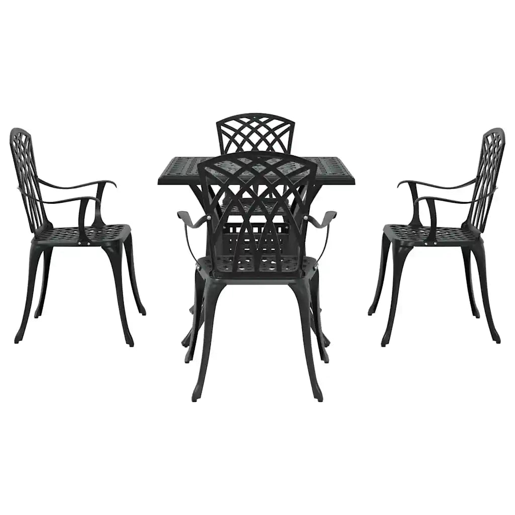 Set di Tavolo da Giardino 5 pcs Nero Alluminio pressofuso 3334761