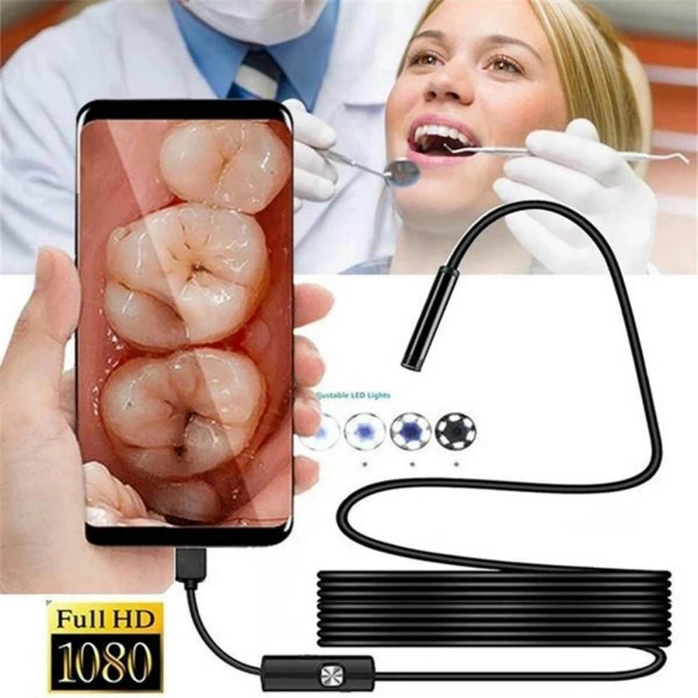 Trade Shop - Telecamera Endoscopica 5 Mt Type-c Usb Mini Usb F Flessibile Impermeabile 6 Led -