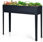 Fioriera Rialzata da Giardino, Piantatore Aiuola a Cassetta, da Esterno ed Interno, Acciaio Galvanizzato (100x30x80cm-Grigio)
