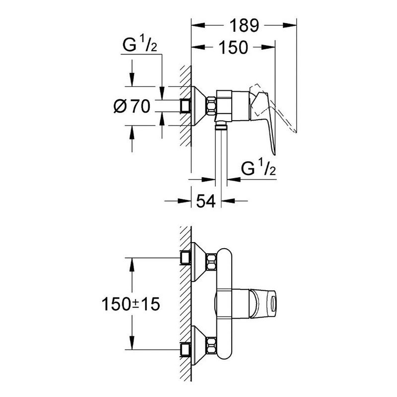 Miscelatore grohe serie start loop esterno doccia cromato