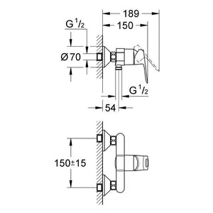 Miscelatore grohe serie start loop esterno doccia cromato