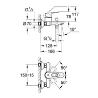 Rubinetto grohe per vasca serie start loop cromato
