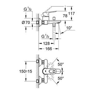 Rubinetto grohe per vasca serie start loop cromato