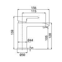 Rubinetto lavabo finitura cromata, serie psiche