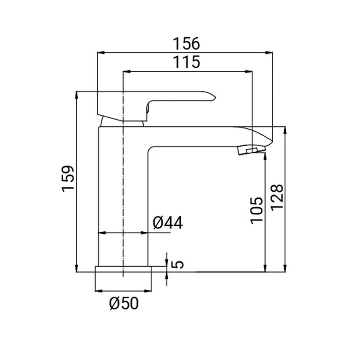 Rubinetto lavabo finitura cromata, serie psiche