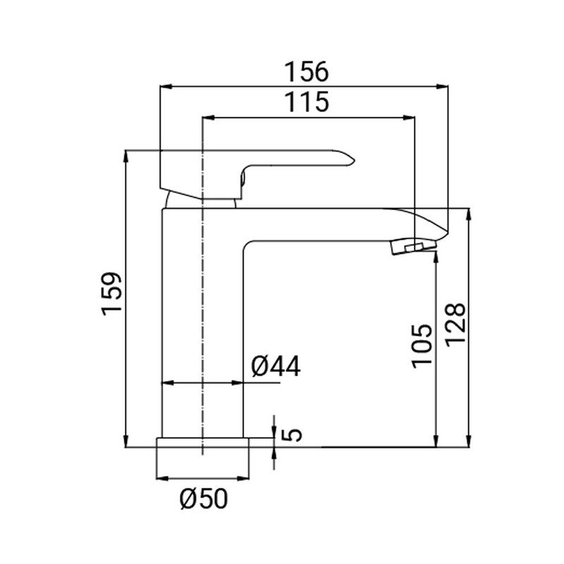 Rubinetto lavabo finitura cromata, serie psiche