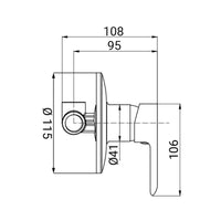 Rubinetto incasso doccia finitura cromata, serie psiche