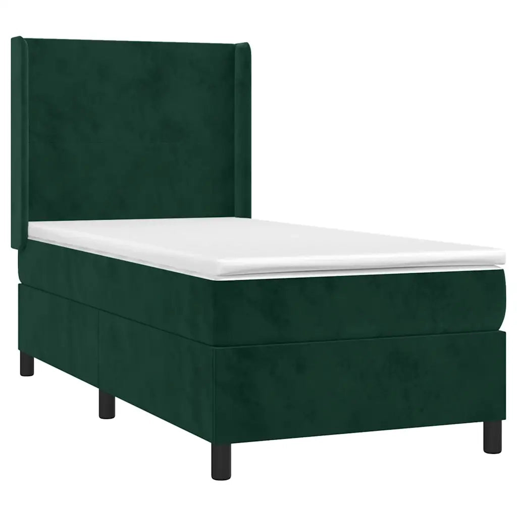 Giroletto a Molle con Materasso Verde Scuro 100x200 cm Vellutocod mxl 74707