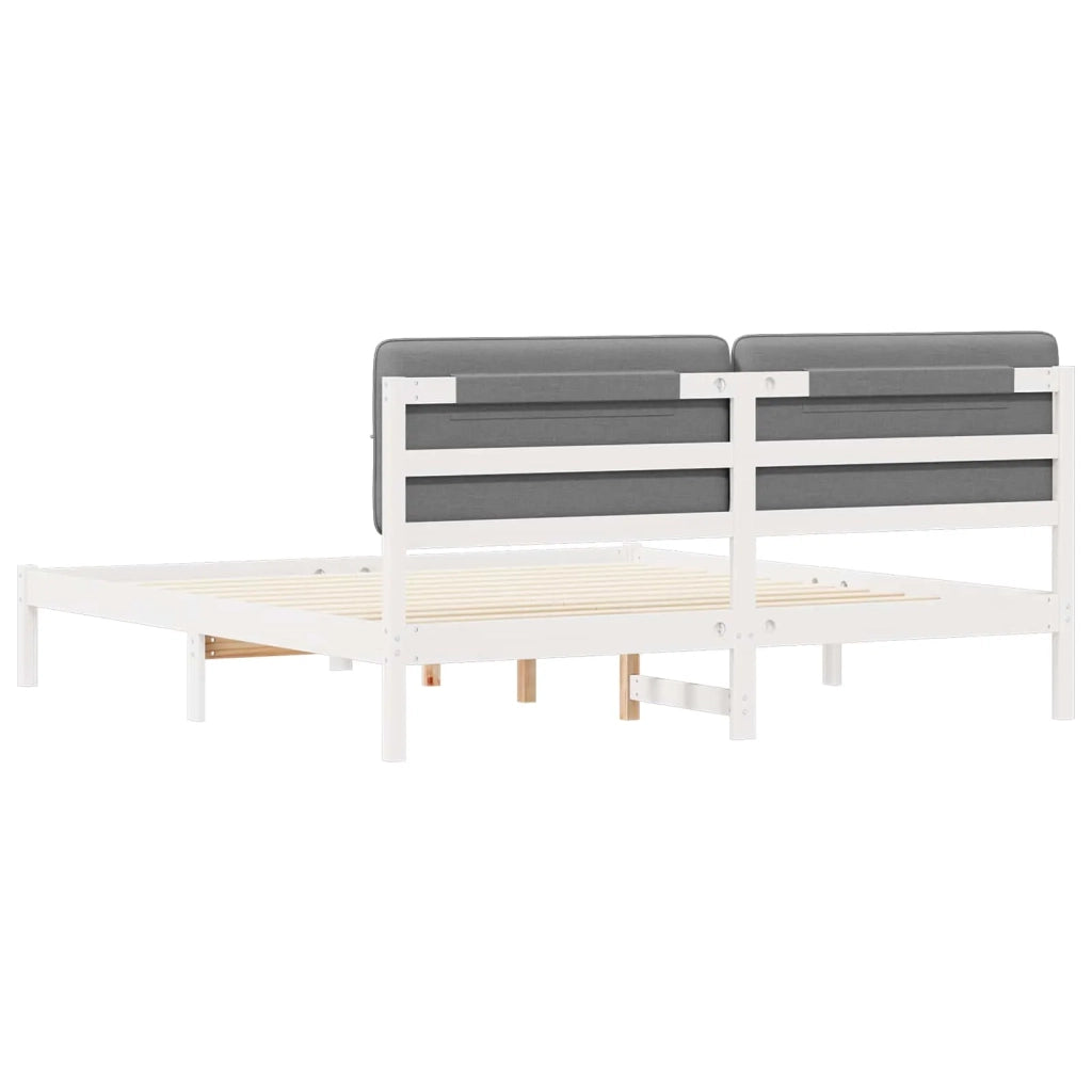 Letto con Testiera Rivestita Grigio chiaro 120 x 200 cm