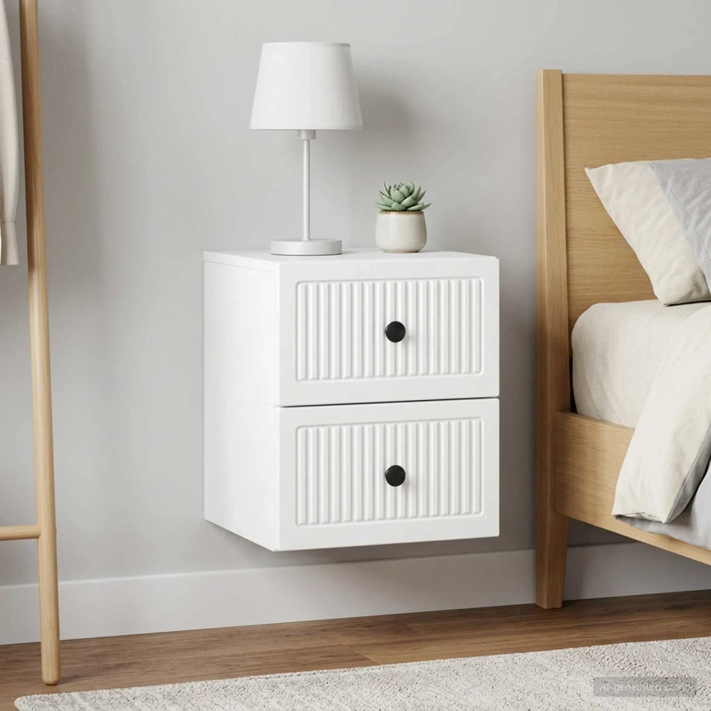 Mobiletto da notte a muro 2 pcs Bianco 33 x 34,5 x 40 cm 897956