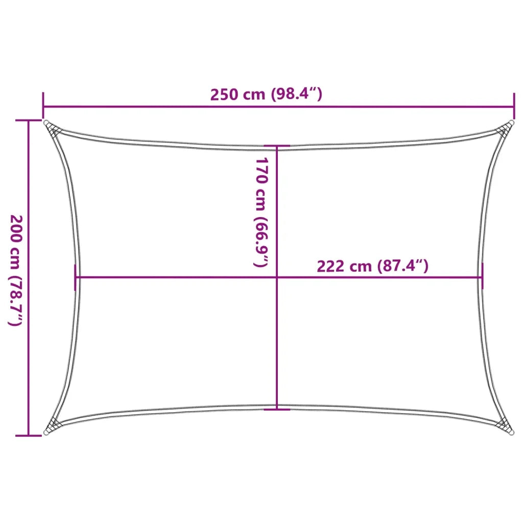 Vela Parasole Grigio Chiaro 2,5x2 m 100% Poliestere Oxford 4000534