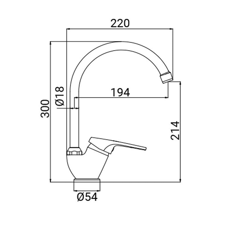 Miscelatore per lavello bocca alta serie mia cromato